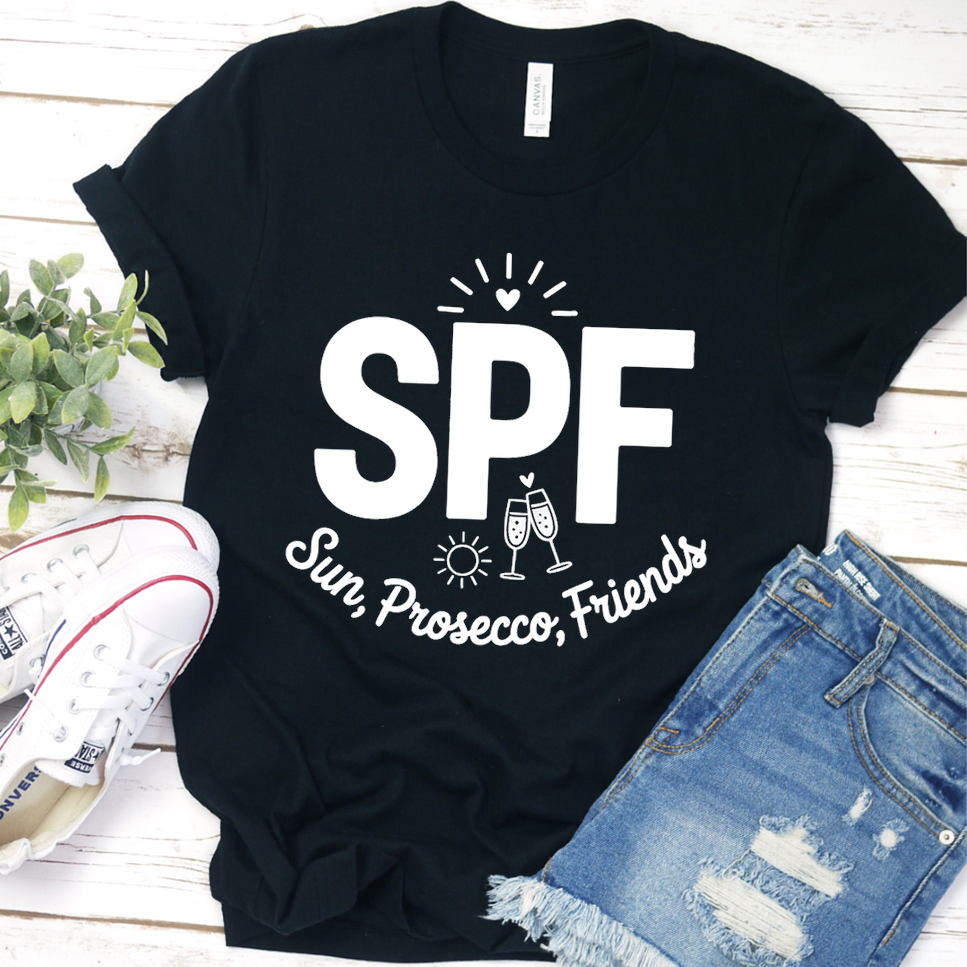 SPF Sun, Prosecco, Friends T-Shirt