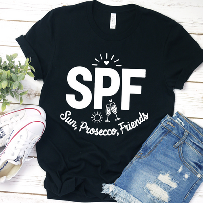 SPF Sun, Prosecco, Friends T-Shirt