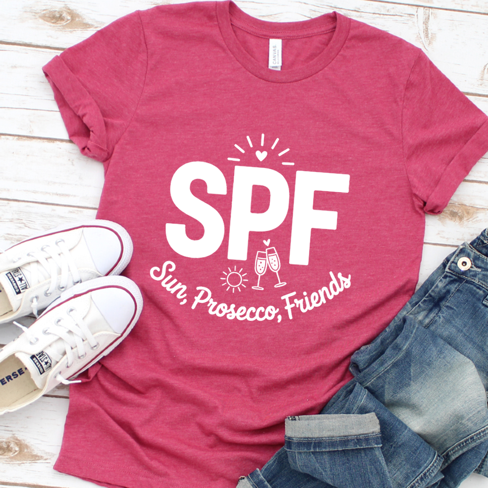 SPF Sun, Prosecco, Friends T-Shirt